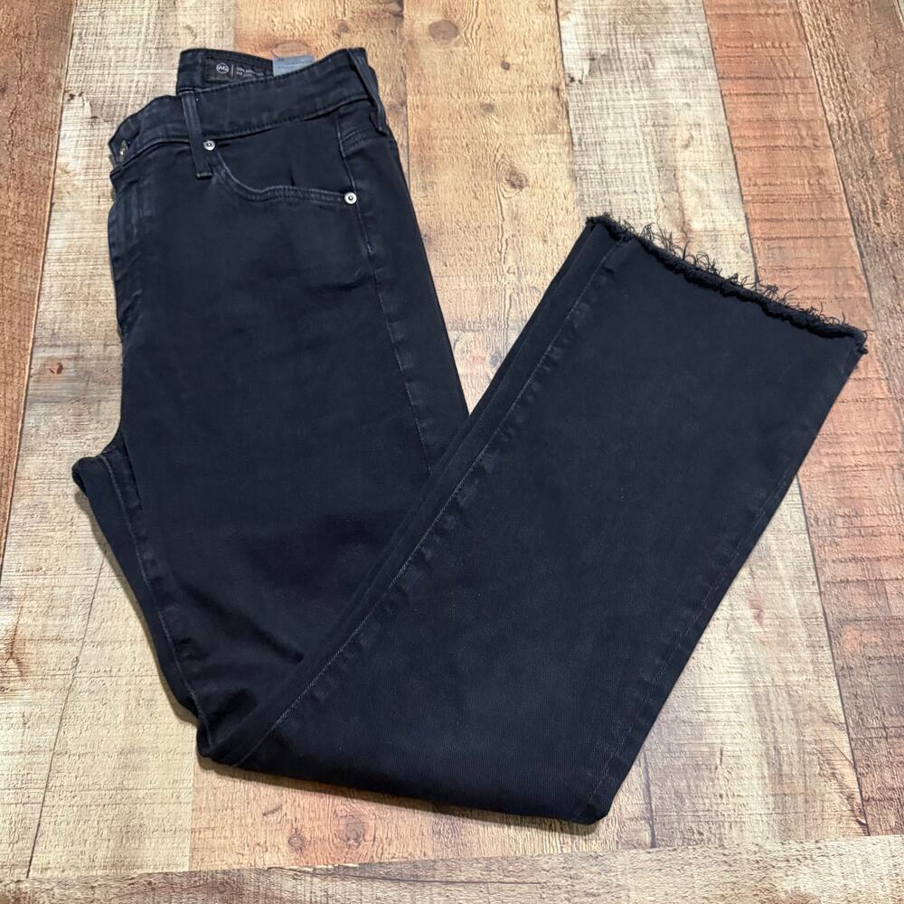 AG Adriano Goldschmied Black Demin Farrah Boot Crop Jeans Sz 28 Boho Festival